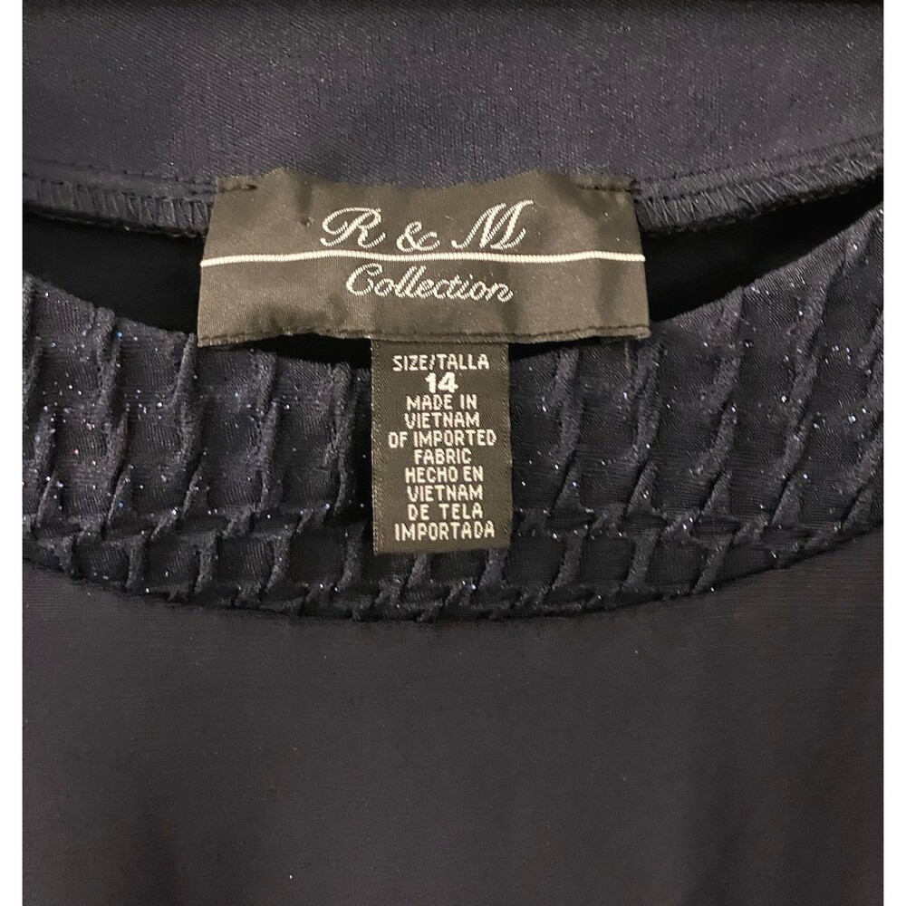 R & M Collection Womens Sleeveless Sheath Dress Navy Blue Size 14 - Picture 3 of 6